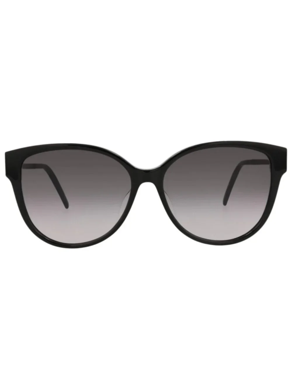 New Saint Laurent Women's Sunglasses Round Oval Acetate Frame Black Black Smoke